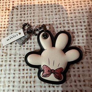 Coach x Disney Minnie Mouse Glove leather Hang tag bag charm F30899